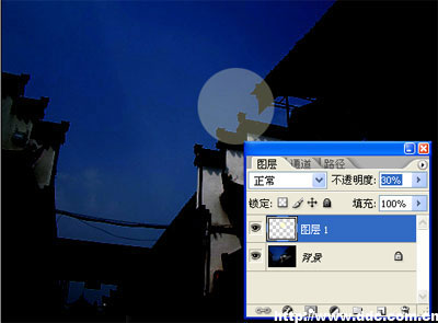 Photoshop把白昼照片制作成月光夜景